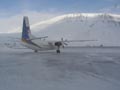 Lotnisko w Ísafjörður - startujący samolot Flugfélag Íslands